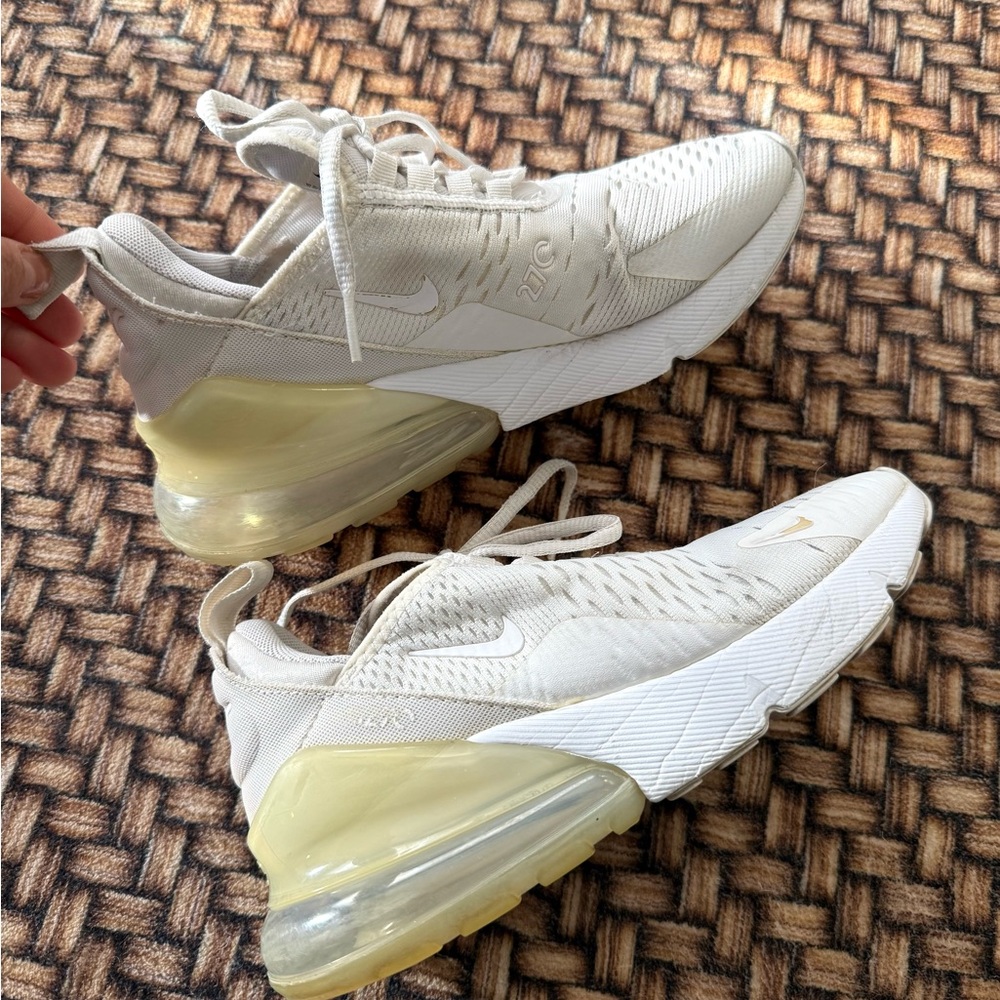 Nike Women's White and Cream Air Max Sneakers